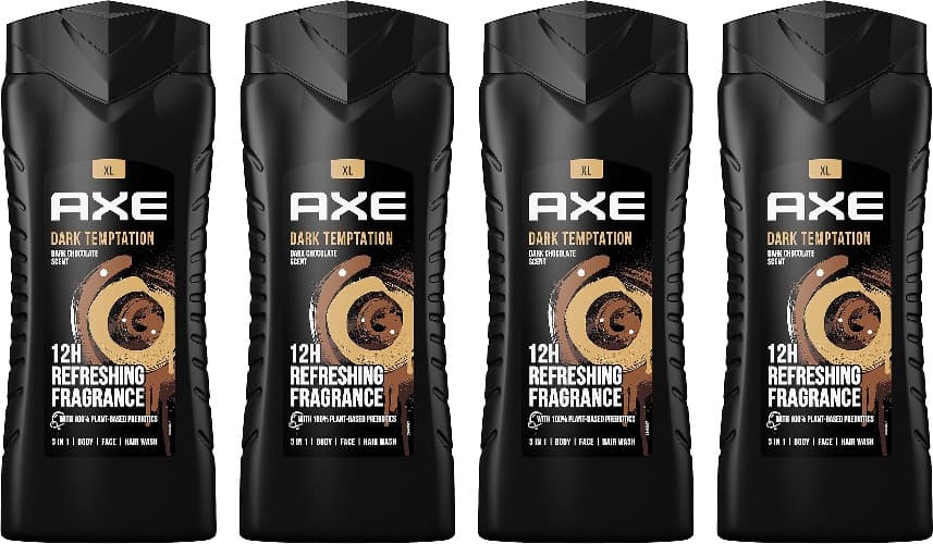 Axe Gel de duche para homem Dark Temptation 400 ml, a embalagem pode variar x4