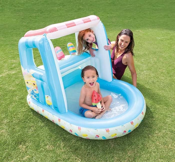 INTEX Piscina insuflável temática de Gelataria para brincar, 102 x 127 x 99 cm, recomendada para crianças dos 2 aos 6 anos