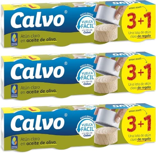 Calvo Atum claro em azeite de oliva, pack de 3 + 1, 260 g