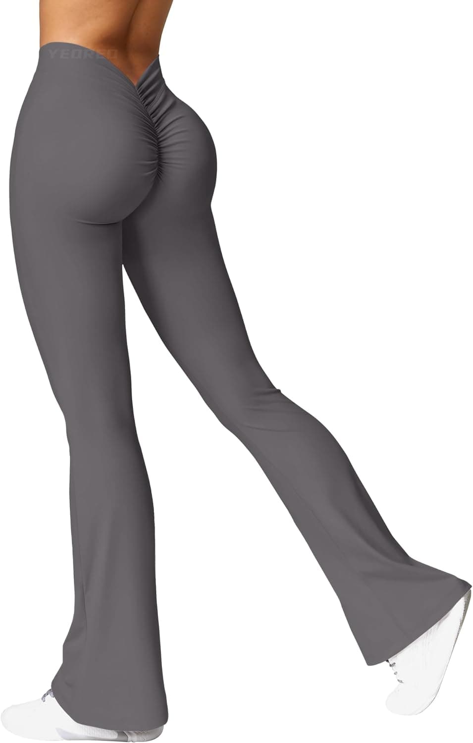 YEOREO Leggings largas para mulher, com cintura em V, para treino