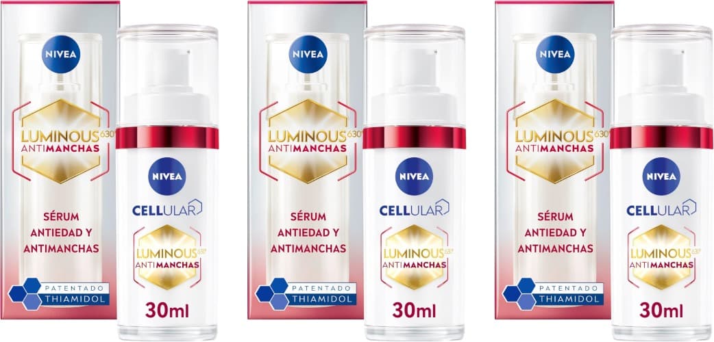 NIVEA Luminous630 Sérum antimanchas, anti-envelhecimento 2 em 1, 30 ml x 3