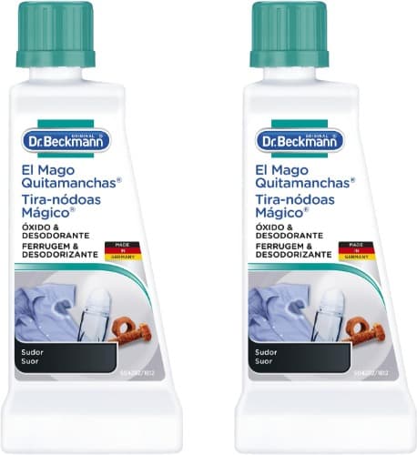 Dr. Beckmann O feiticeiro tira-manchas óxido e desodorizante, o removedor de manchas especializado combate manchas de ferrugem, desodorizante e suor, 50 ml