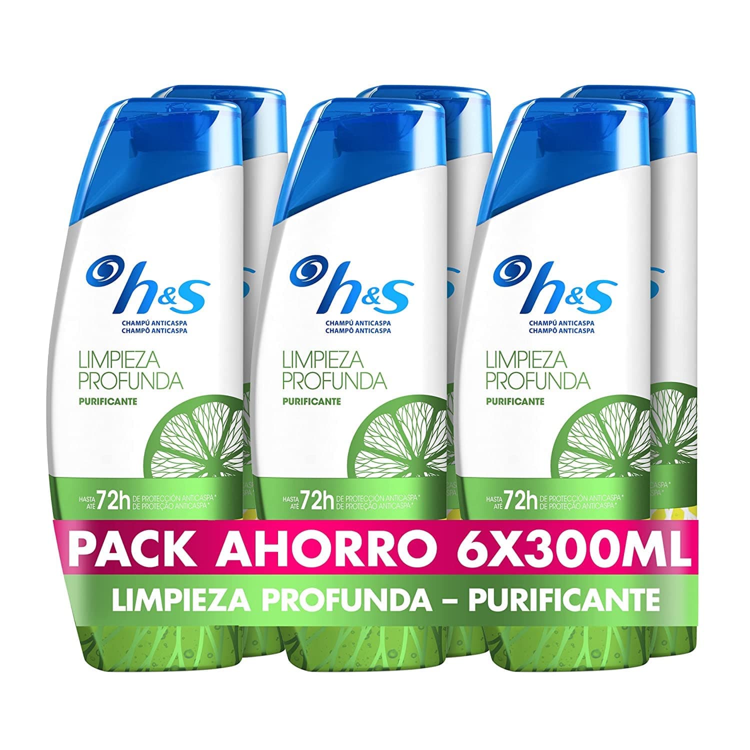 h&s Limpeza profunda purificador champô anti-caspa 300 ml x 6
