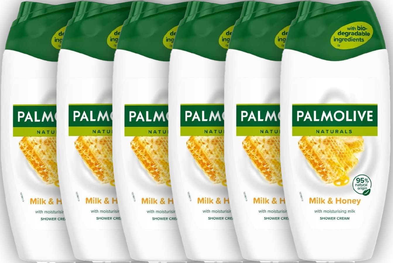 Palmolive Gel de duche Naturals Miel & Milch 6 x 250 ml, creme de duche com extratos de mel e leite