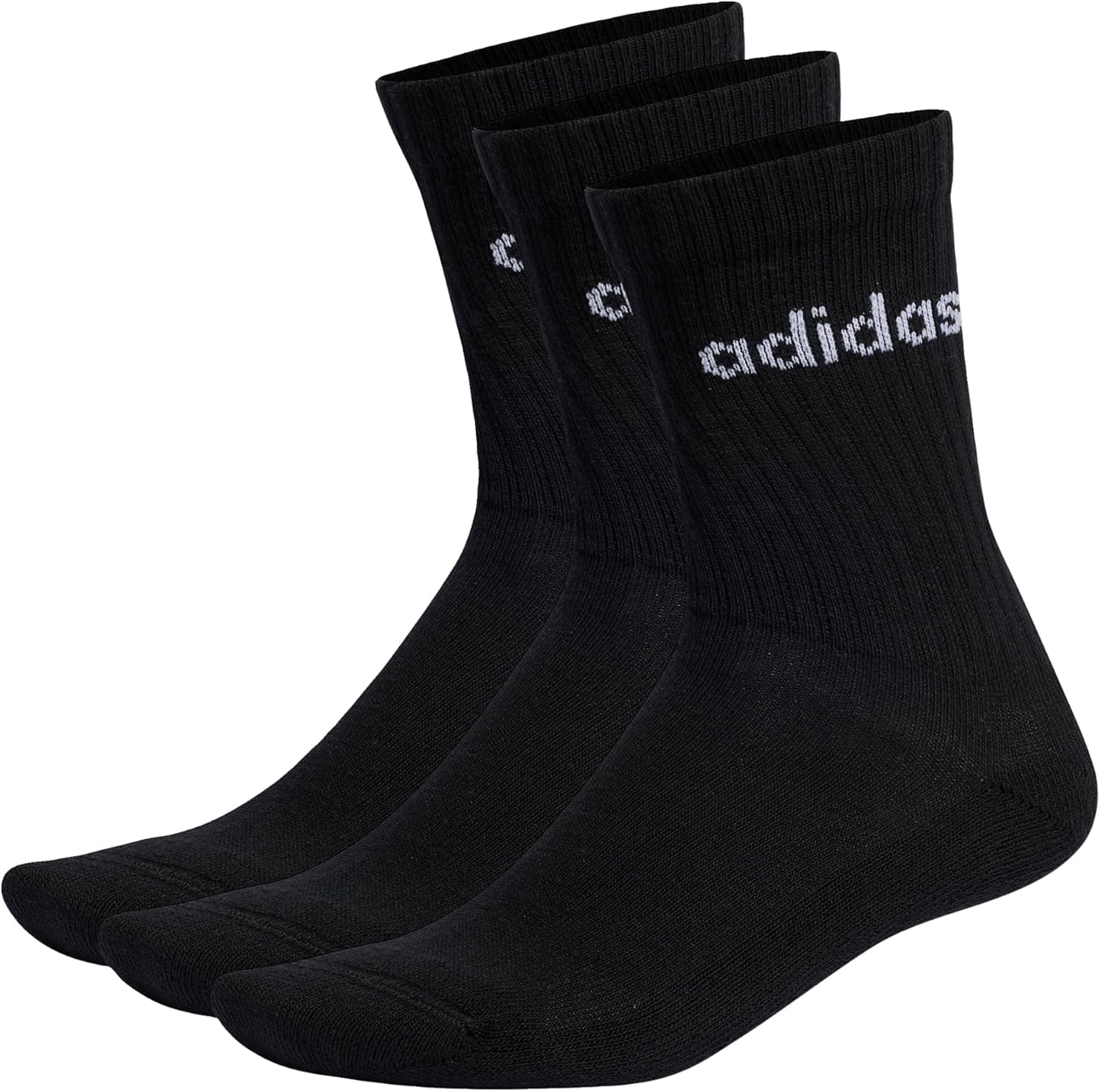 adidas Linear Crew Cushioned Socks Meias unissexo para adulto, pack de 3 pares