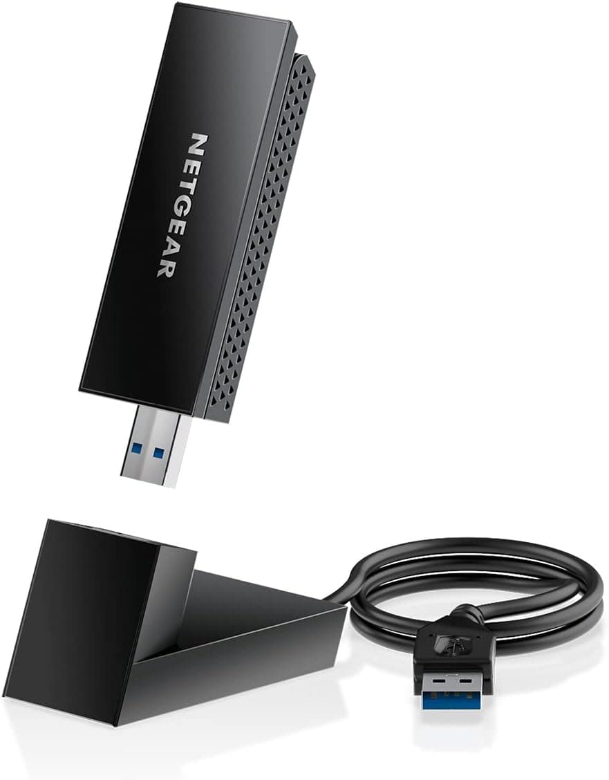 NETGEAR Nighthawk Adaptador WiFi 6E USB 3.0 A8000 - chave USB WiFi 6 para PC - AXE3000 velocidade Gigabit sem fios triband (até 3 Gbps) - nova banda de 6 GHz - para PC Windows
