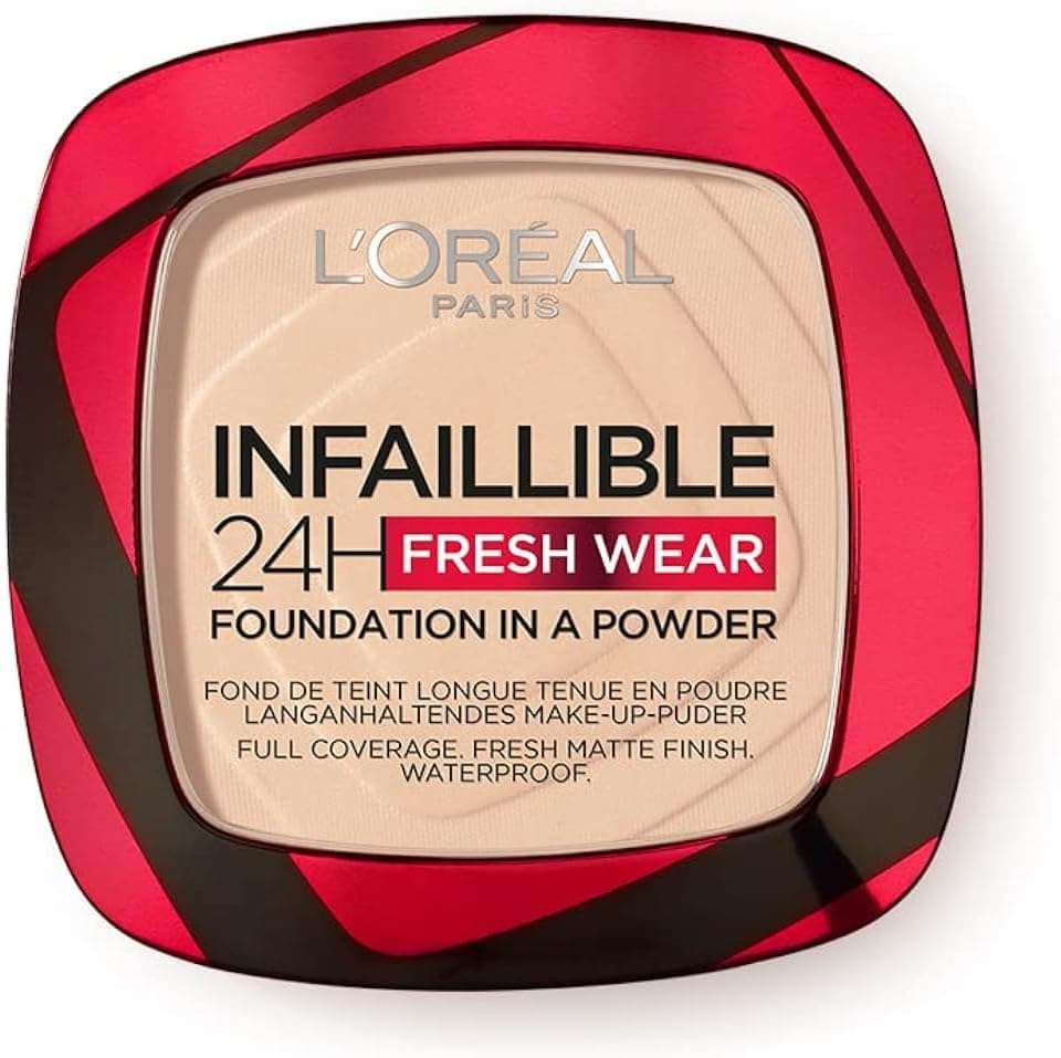 L'Oréal Paris Pós compactos mate infalível 24 H, longa duração, cobertura média-alta, resistente à água, tom: 20 Ivory, 50 g