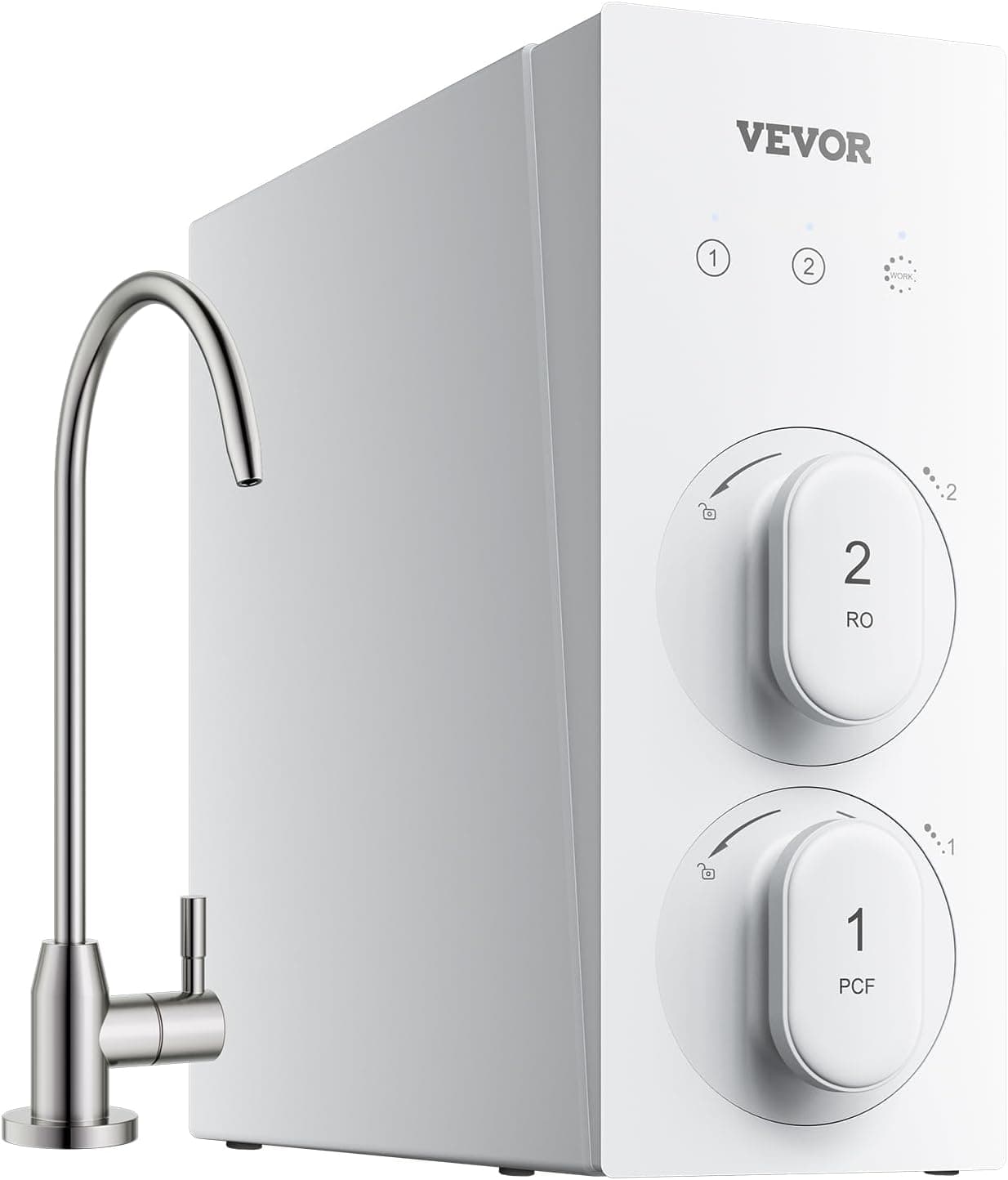 VEVOR Sistema de osmose reversa, filtro de água por osmose reversa, sem tanque de 8 etapas de 400 GPD, 2:1 de pureza à drenagem, reduz TDS, chumbo, cloro, mau sabor e odor, 397 x 137 x 347 mm