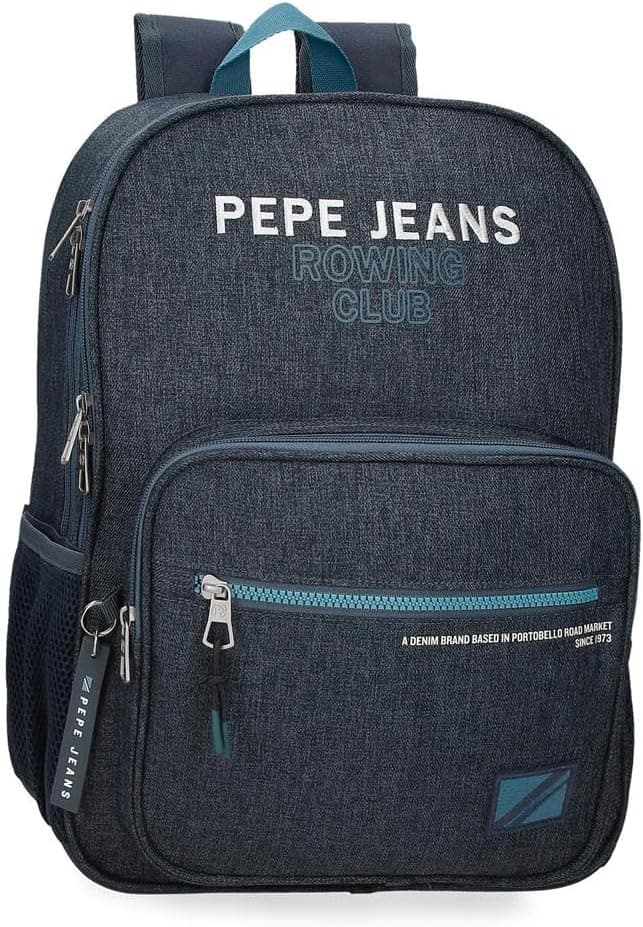 Pepe Jeans Edmon | Mochila casual ergonómica em poliéster com vários bolsos para crianças