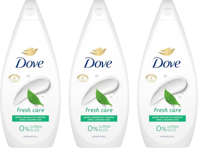 Dove Fresh Care | Gel de duche suave para pele macia, 720 ml x 3