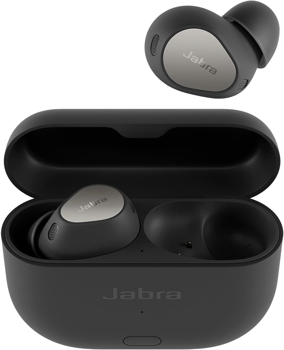 Jabra Elite 10 Gen 2 Auriculares sem fios, som espacial aprimorado, estojo inteligente LE áudio, design de auriculares semi-abertos, ANC avançado e 6 microfones integrados, preto titânio