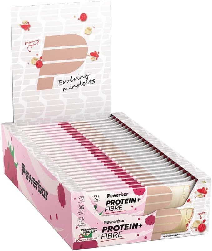 Powerbar Protein Plus Fibre Raspberry Yoghurt 16 x 35 g - alto teor de proteínas e fibra