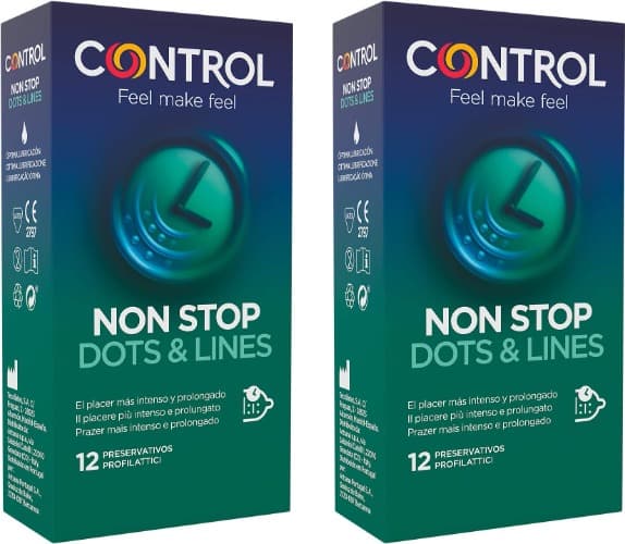 Control Preservativos Non Stop Dots & Lines - 12 unidades x 2