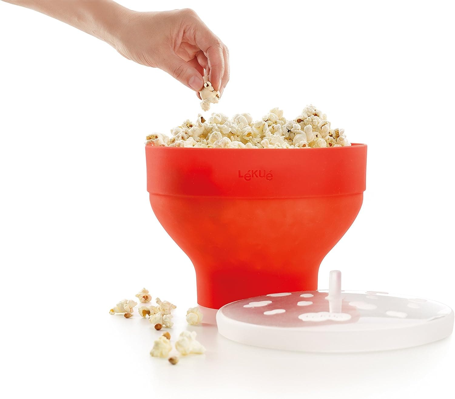 Lékué Popcorn Popper | Taça de silicone dobrável para micro‑ondas, 2,8 L, fácil de limpar e sem BPA