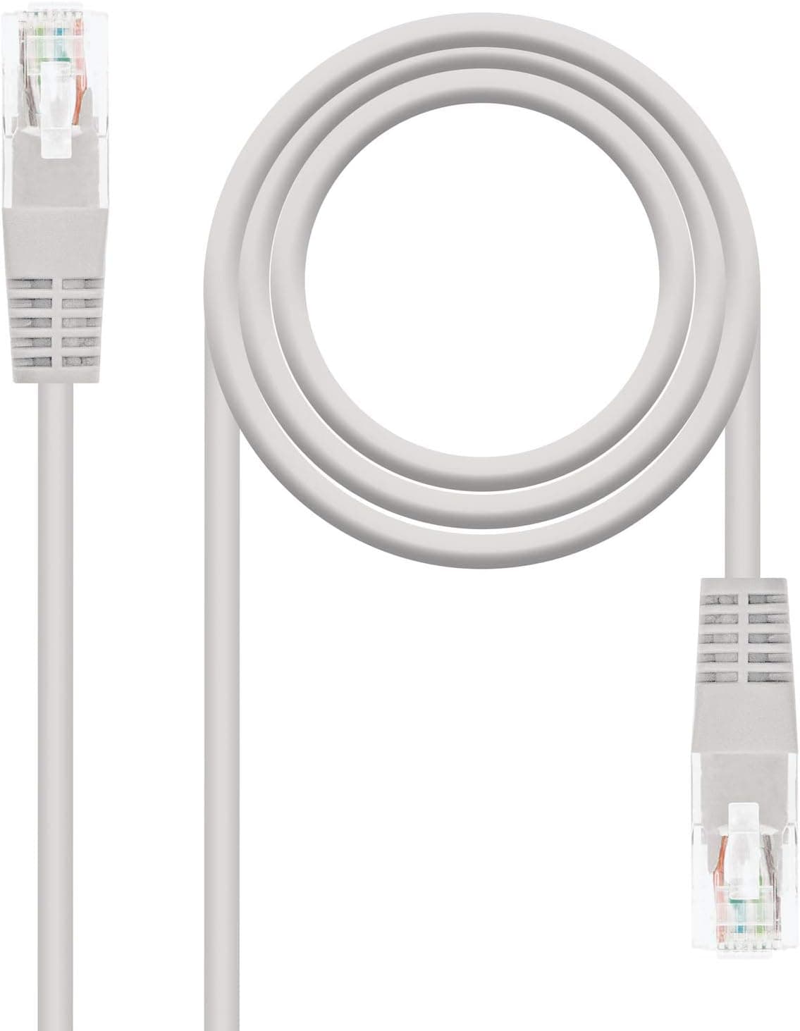 NanoCable 10.20.0402 Cabo de rede Ethernet RJ45 Cat.6 UTP AWG24, 100% cobre, cinzento, cabo de 2 mts