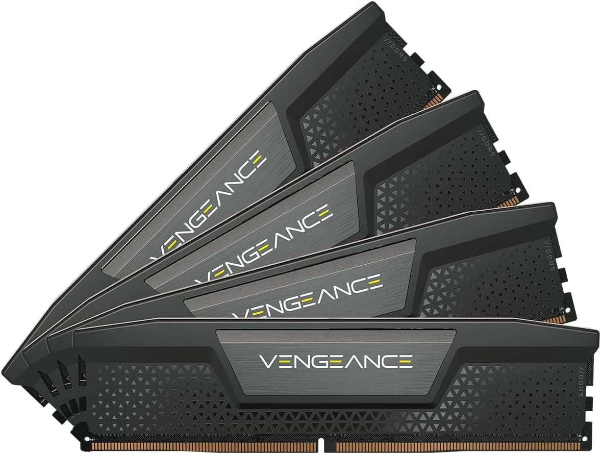 CORSAIR Vengeance DDR5 RAM 64 GB (4 x 16 GB) 6000 MHz CL36 Intel XMP memória de computador compatível com iCUE - preto (CMK64GX5M4B6000C36)