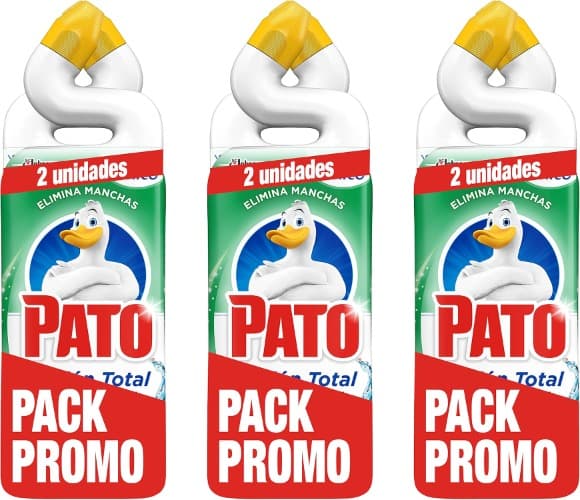 Pato WC Power Frescor Total limpador removedor de manchas para sanita, 750 ml x 6