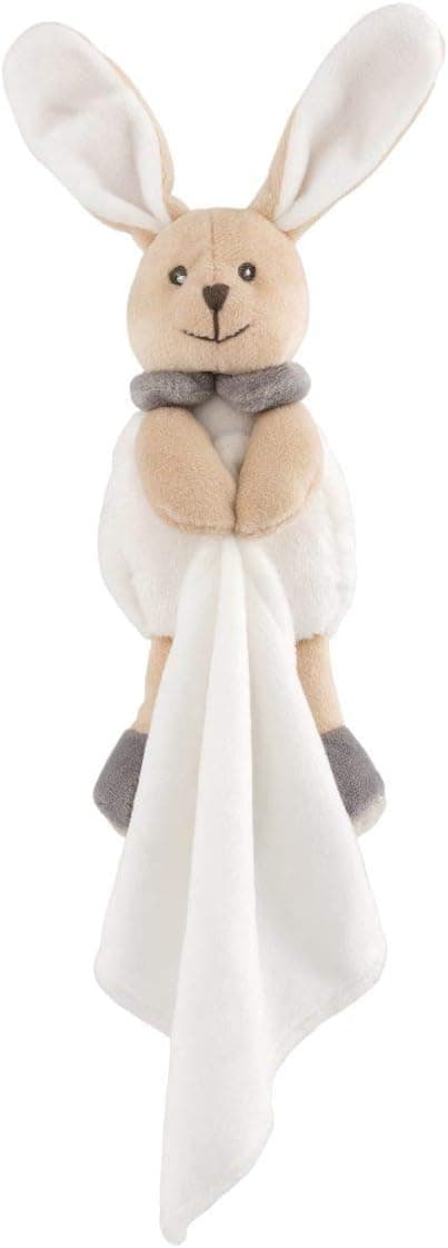 Chicco Bunny Dou Dou Mantinha para recém-nascidos, brinquedo macio para os primeiros mimos, coelho de peluche suave aveludado, hipoalergénico, lavável na máquina, brinquedos para bebés de 0 meses