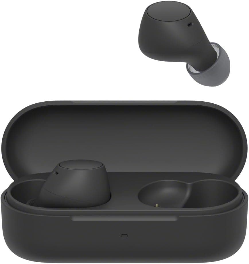 Sony WF-C510 Auriculares sem fios pequenos, leves, com conexão multiponto, modo de som ambiental, resistente à água IPX4, Spotify Tap, carregamento rápido, 22 horas de bateria, iOS e Android - preto