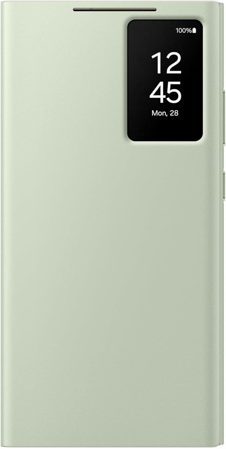 Samsung Smart View EF-ZS928 - Capa para Galaxy S24 Ultra, com porta-cartões, janela de visão, cor verde claro