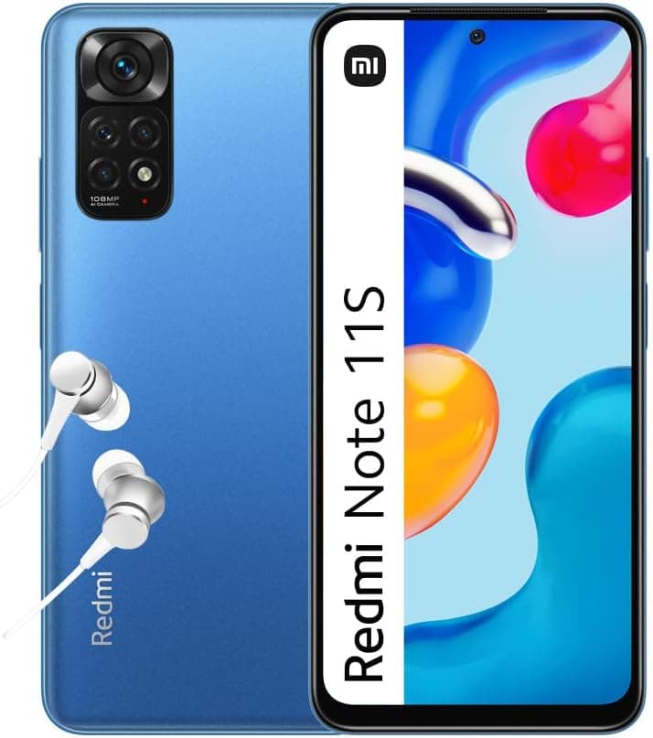 Xiaomi Redmi Note 11S Smartphone ecrã de 90 Hz FHD+ Amoled Dotdisplay, MediaTek Helio G96, câmara profissional de 108 MP, 5000 mAh, cor Twilight Blue, 6 GB + 64 GB