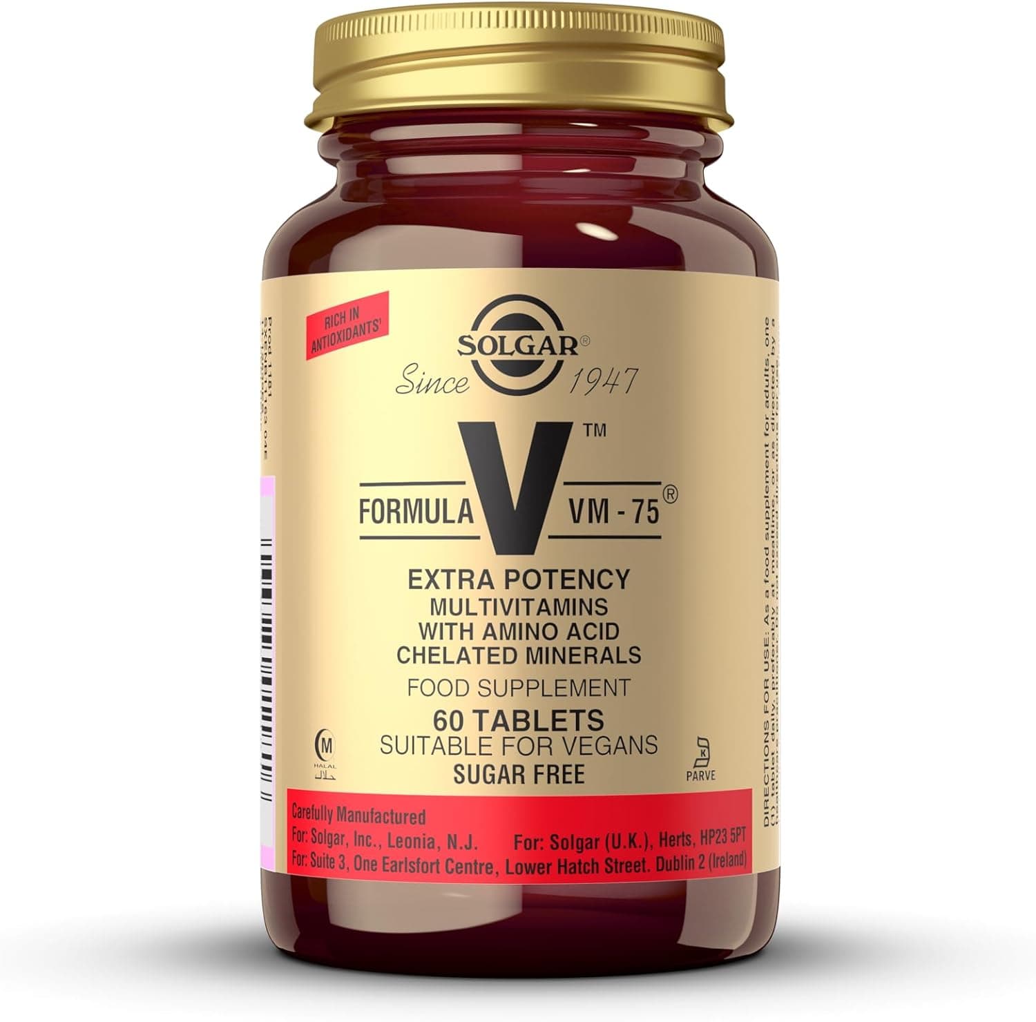 Solgar | Formula VM-75 | Suplemento alimentar que reforça o sistema imunitário, com vitamina B, para homem e mulher, 60 cápsulas