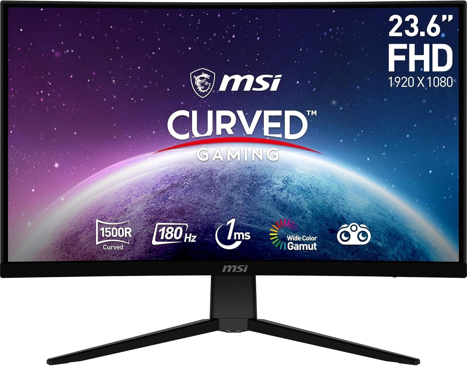 MSI G2422C Monitor curvo Gaming FHD 23,6", 1500R 1920 x 1080 VA painel, 180 Hz / 1 ms, adaptador Sync, DP 1,2a, HDMI 2.0b CEC