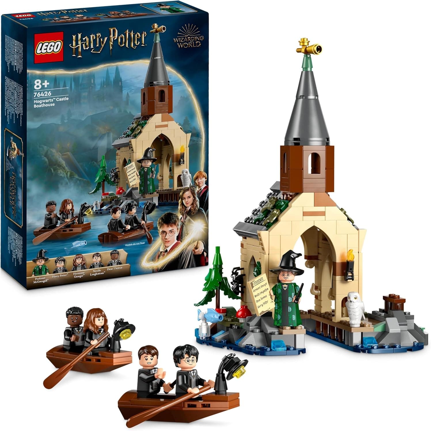 Lego Harry Potter Cobertura do castelo de Hogwarts de brinquedo de fantasia para construir com 2 frascos e 5 mini figuras de personagens, presente para meninas, crianças e fãs de 8 anos ou mais 76426