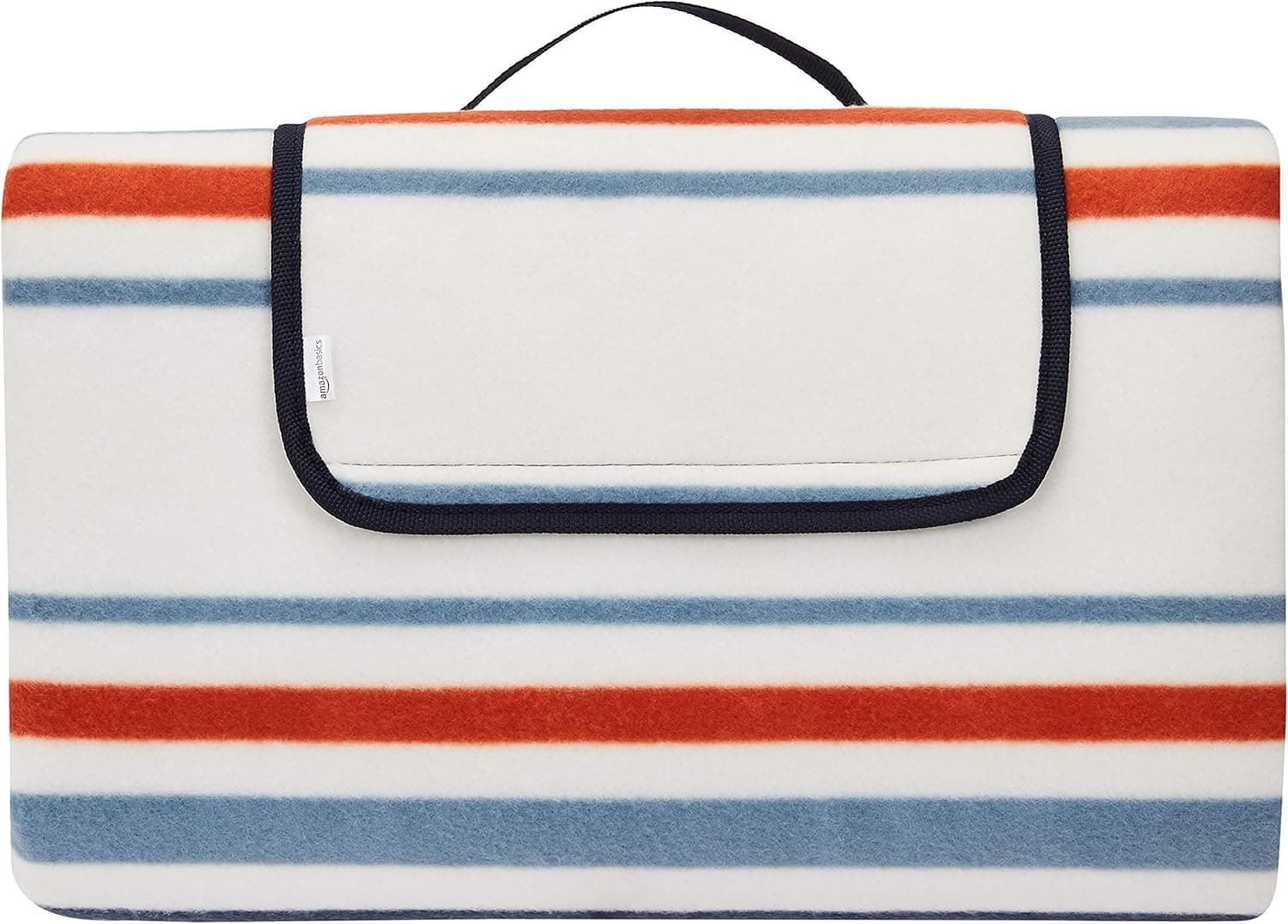 Amazon Basics - Manta para piquenique com base impermeável, 200 x 200 cm, design com riscas marinhas