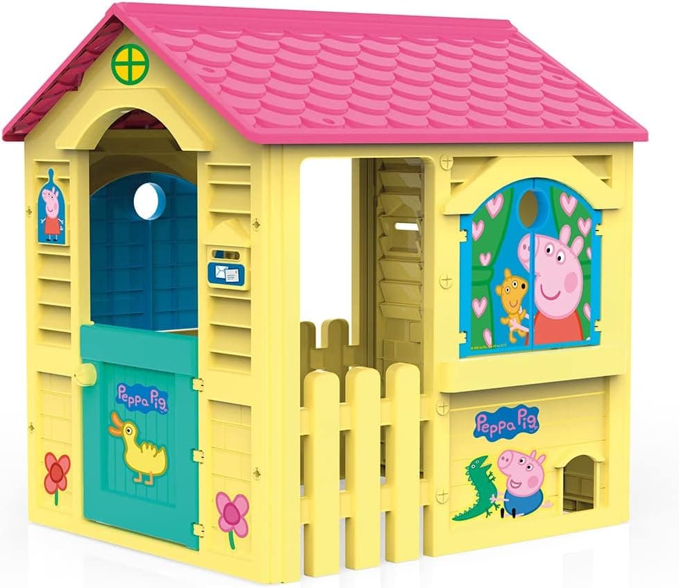 Chicos, La Fábrica de Juguetes 89503, Porquinha Peppa Casinha infantil para o exterior, em amarelo com telhado cor-de-rosa
