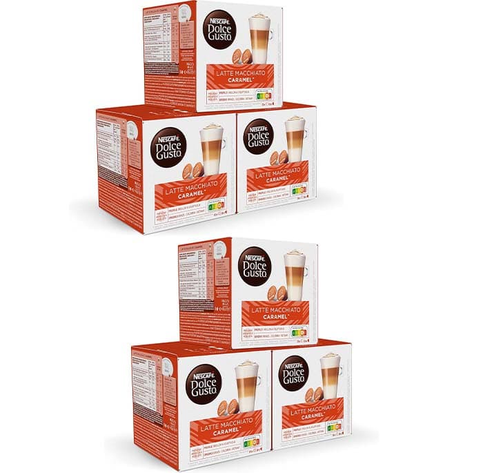 NESCAFÉ Dolce Gusto Latte Macchiato caramelo - 96 cápsulas, 48 bebidas (2 cápsulas por bebida) sabor a caramelo 