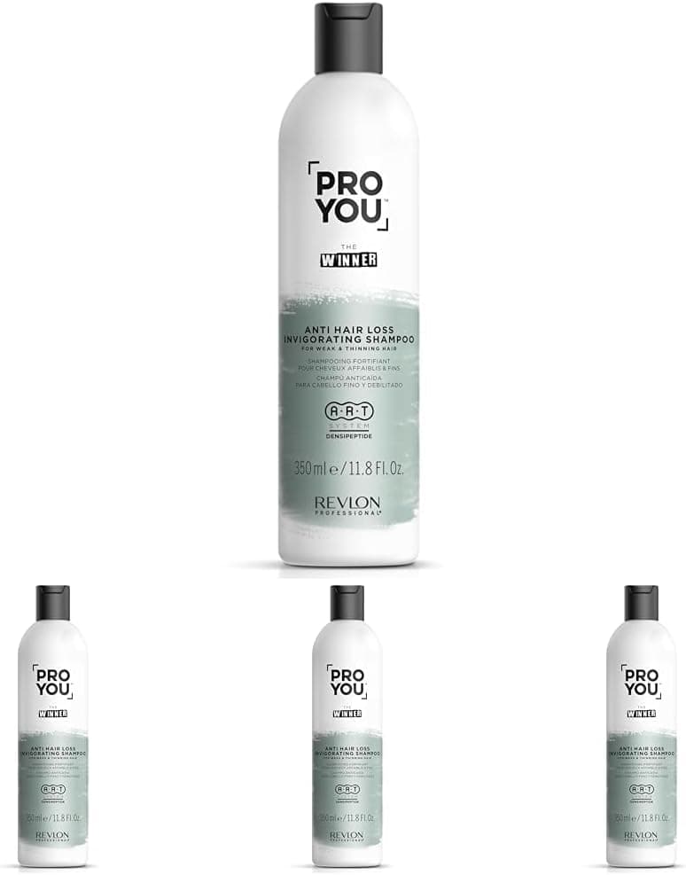 Revlon Professional ProYou Champô anti-queda para cabelo fino e enfraquecido, 350 ml, gama anti-queda The Winner (embalagem de 4)