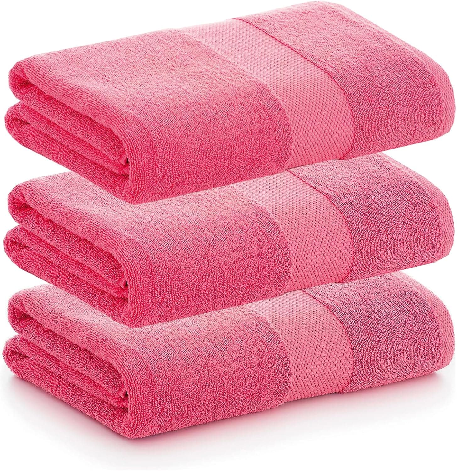 PADUANA Conjunto de 3 toalhas de duche 70 x 140 fúcsia 100% algodão penteado, toalha de secagem suave, rápida e máxima absorção, disponível toalha toucador, toalha lavatório, toalha duche 