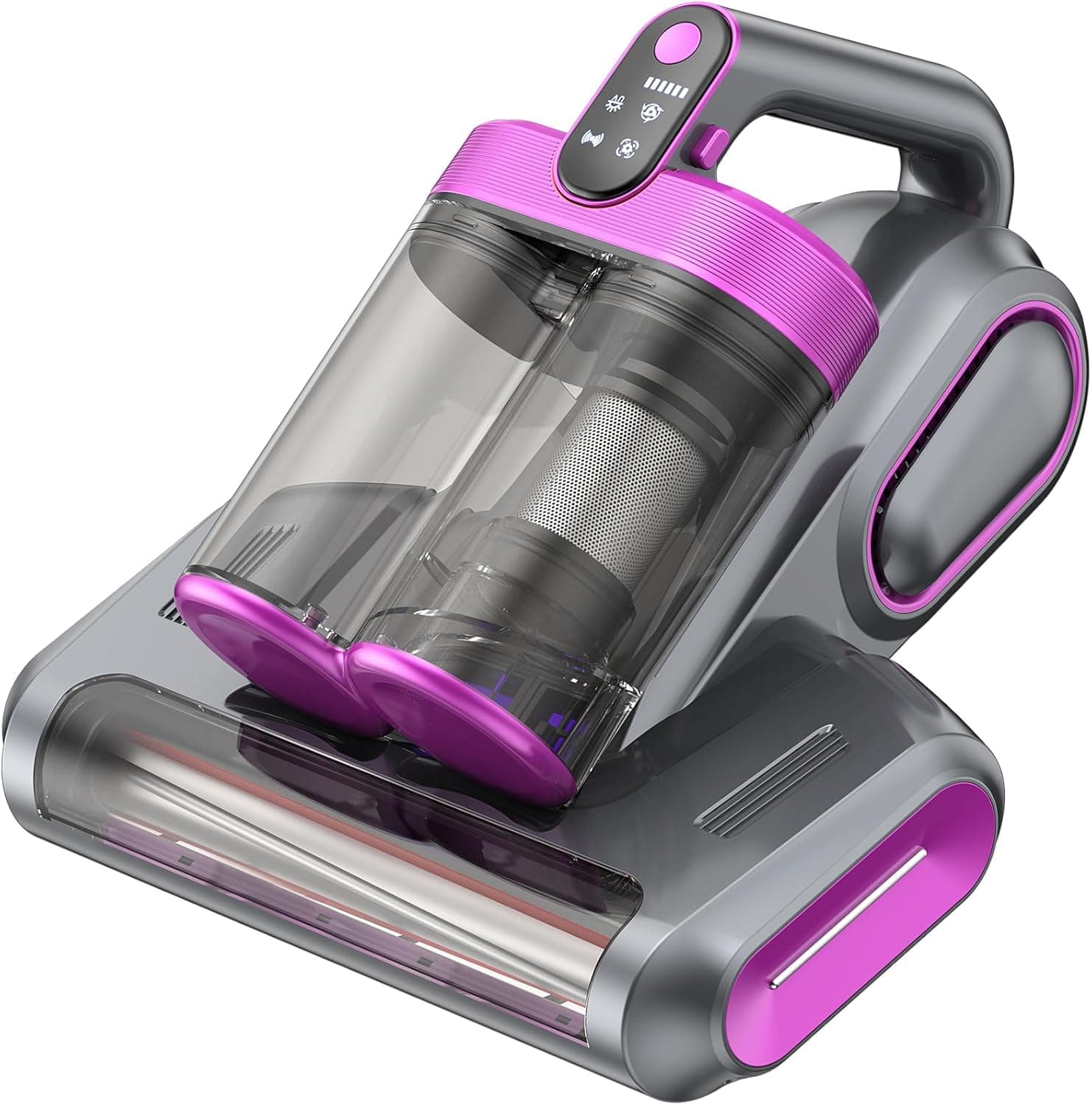 Linkifly Aspirador antiácaros para colchão sem cabo, MT1 18 kpa aspirador de ácaros sem fios com luz UV e vibração, aspirador de mão leve, antiácaros e antibacterianos, especial alergia