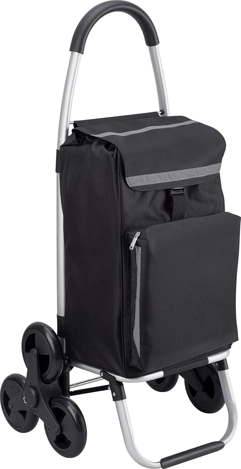 Meister - Carrinho de compras, 54 l, com compartimento do frigorífico, saco removível e resistente à chuva, cabide para o carro de compras, carrinho dobrável, 6816810