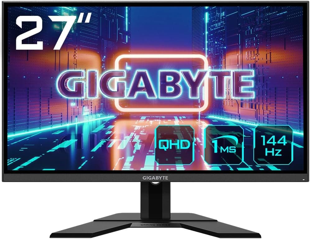 Gigabyte G27Q IPS QHD de 27 polegadas (2560 x 1440) 1ms 144 Hz FreeSync compatível Gaming Monitor, preto