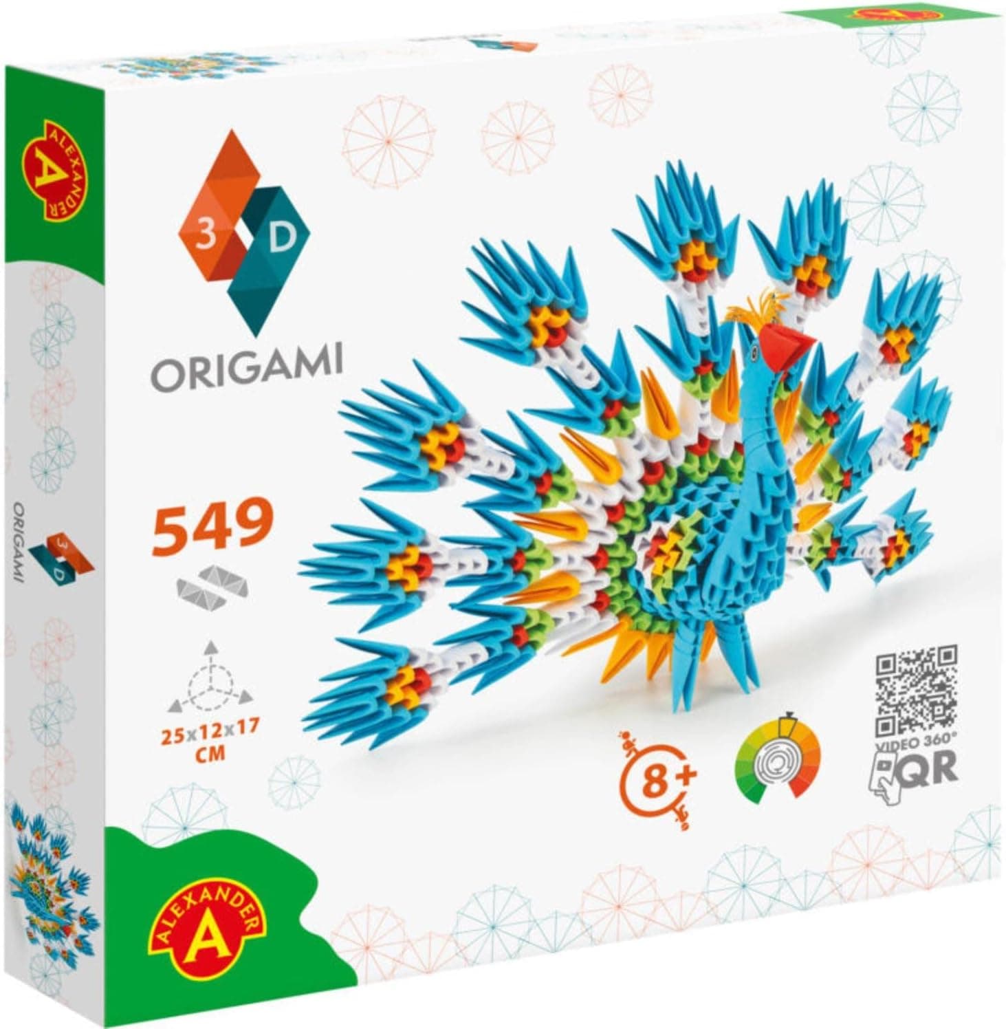 Origami 3D 501831 Origami - escultura de papel 3D com componentes patenteados e instruções de construção compreensíveis, 549 peças, 25 x 12 x 17 cm, a partir de 8 anos