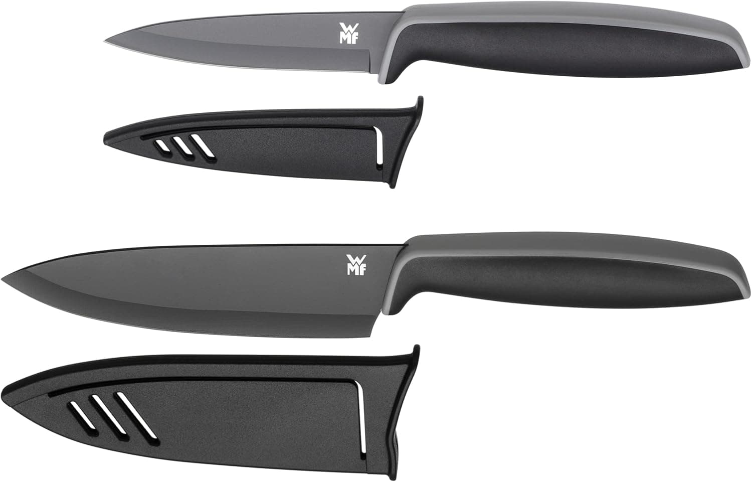 WMF Touch Conjunto de 2 facas, folhas de 13 cm e 9 cm, cor preta