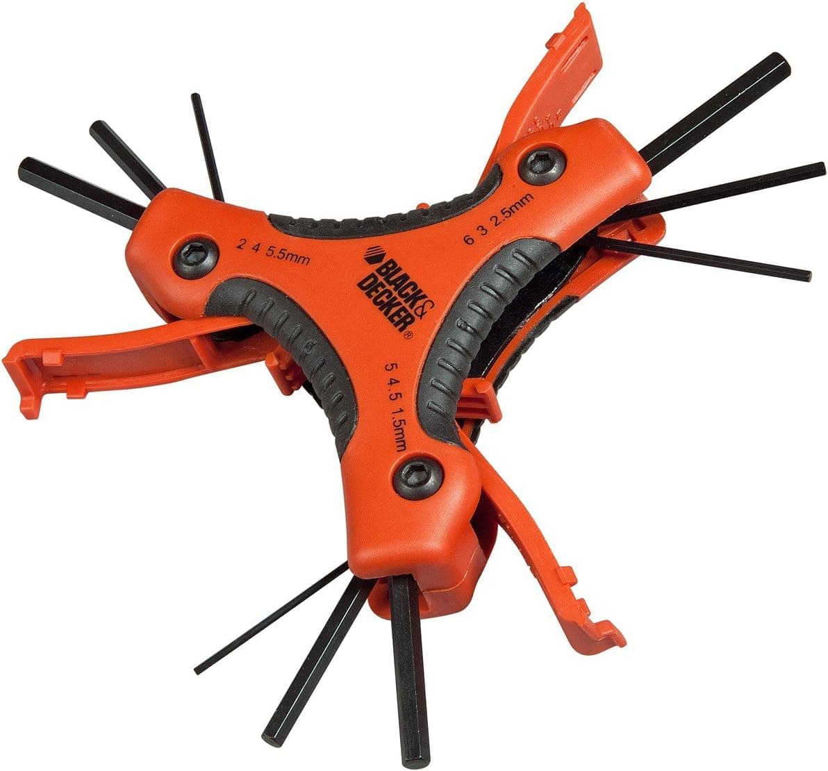 BLACK+DECKER BDHT0-71628 Conjunto de 9 chaves hexagonais com cabo triangular