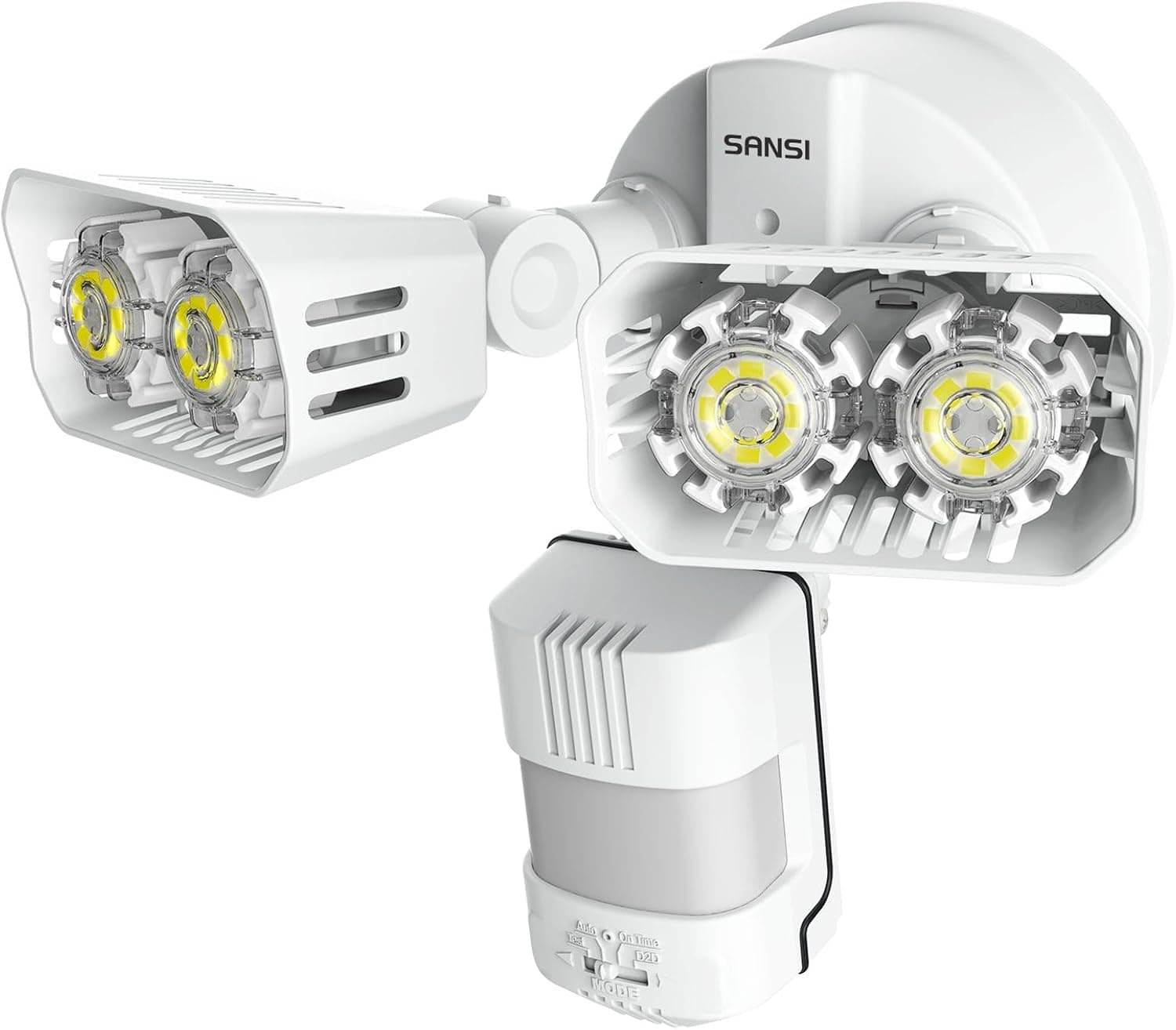 SANSI 18 W Focos LED para exterior com sensor de movimento, 1800 LM 5000 K projetor LED exterior com detetor de movimento, luz de segurança exterior IP65 impermeável para iluminação de jardim garagem