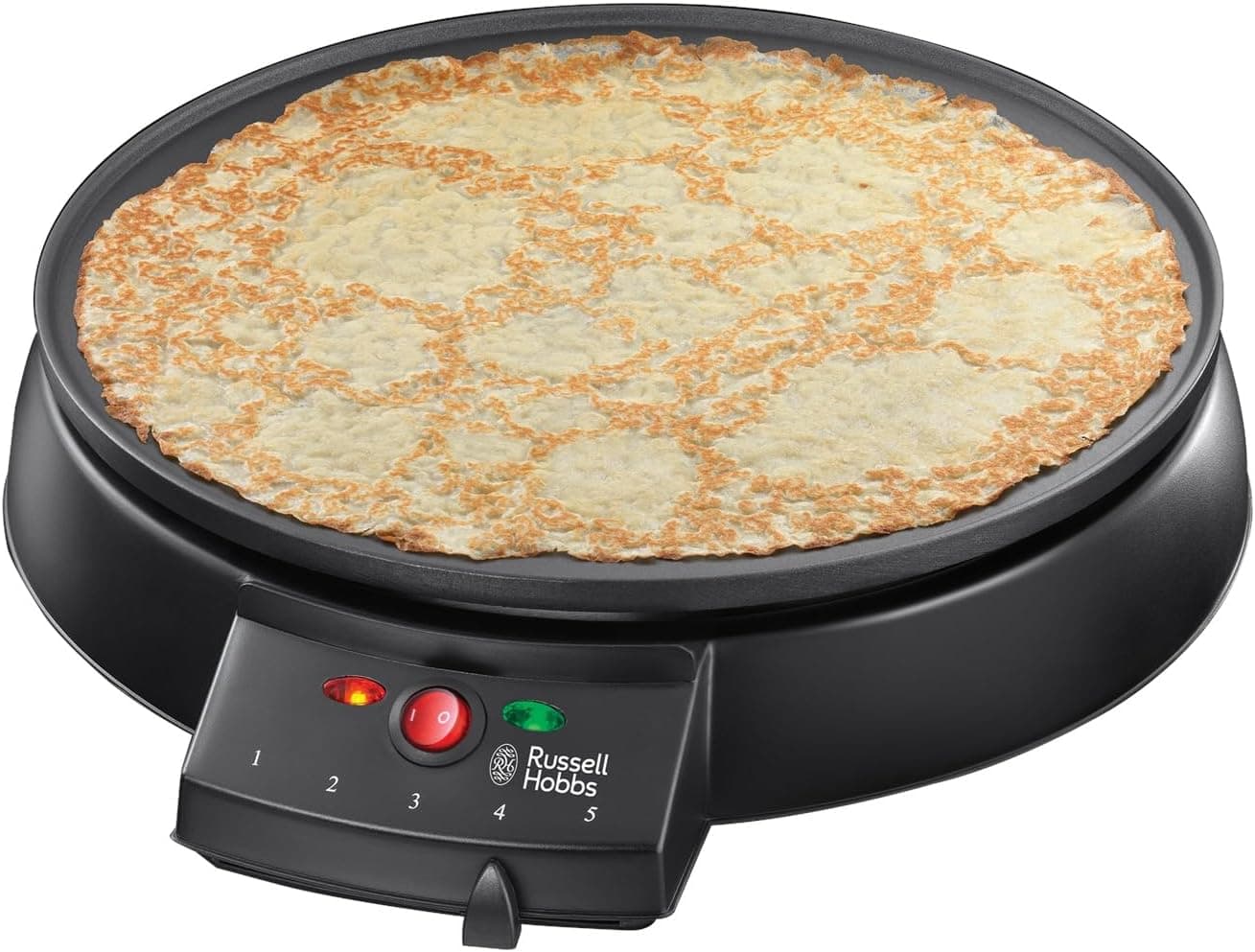 Russell Hobbs 20920-56 | Crepeira elétrica com placa antiaderente de 30 cm, termóstato regulável e acessórios incluídos, 1000 W
