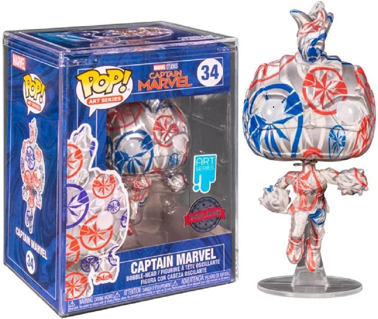 Funko - Figura Pop Patriotic Age Captain Marvel Exclusive Does Not Apply Toy, multicolorido, 13 centímetros (889698561549)