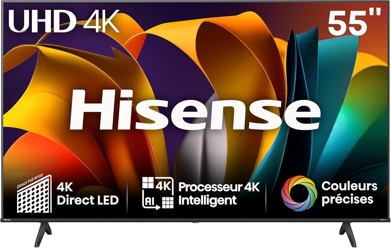 Hisense 55A6N - UHD 4K, VIDAA Smart TV, 55 polegadas, visão Dolby, modo de jogo Plus, DTS Virtual X, controlo por voz televisão, duplo controlo de volume, autoorganização canais TDT (novo 2024)