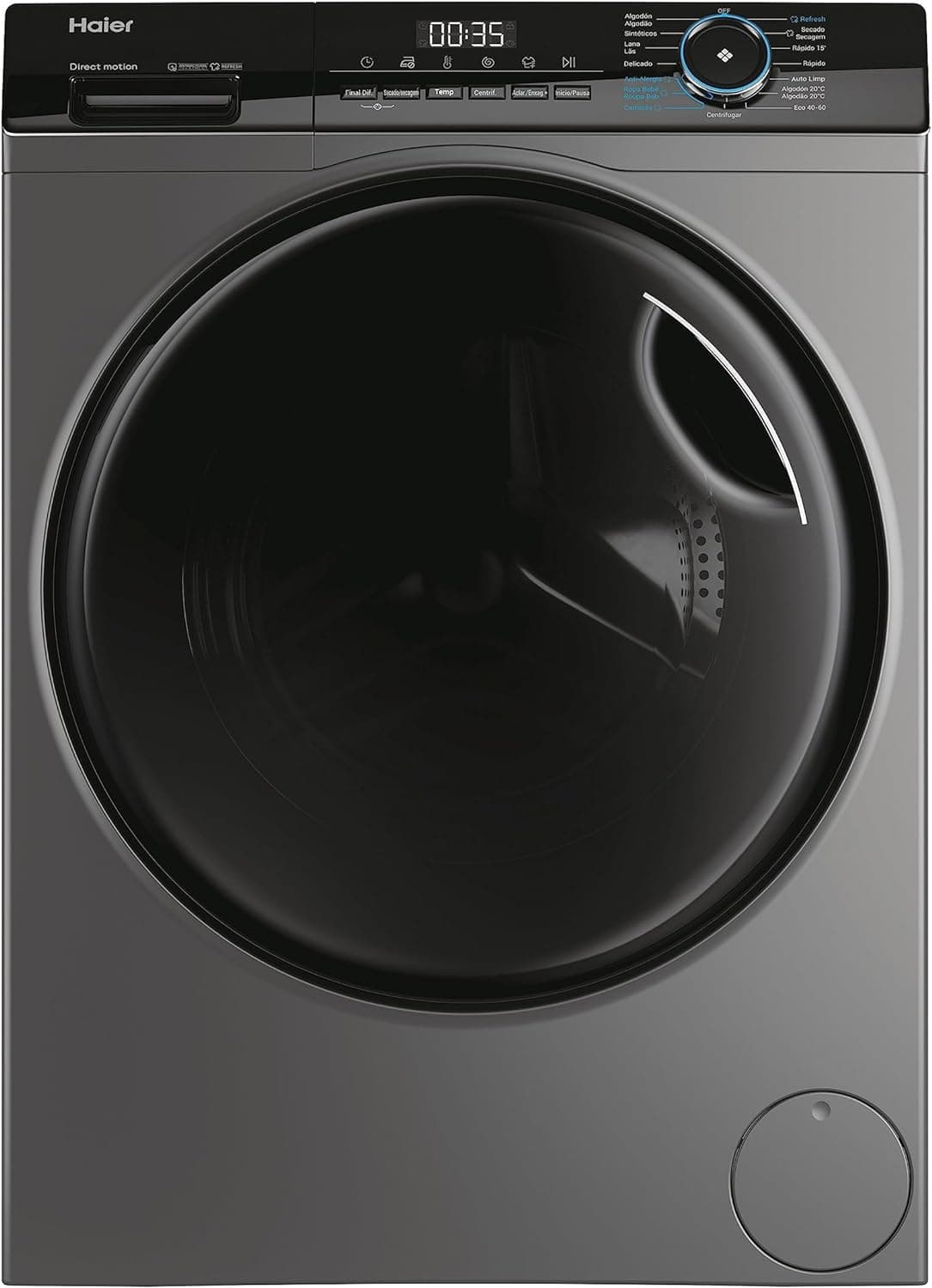 Haier I-Pro Series 3 HWD80B14939S8-IB - Máquina de lavar a máquina, capacidade de 8 kg 5 kg, motor Direct Motion, ABT, função de vapor, fino diferido, exibição digital, 60 cm de largura, 1400 RPM