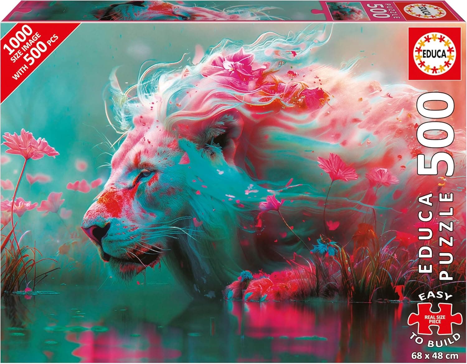 Educa King of Flowers | Puzzle de 500 peças para adultos com cola, 68 x 48 cm