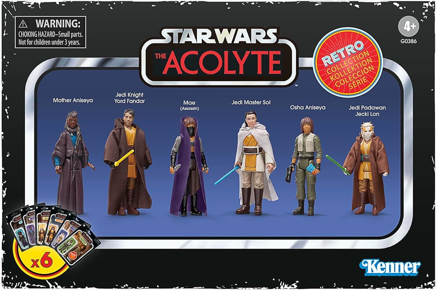 Star Wars Coleção retro, The Acolyte, conjunto múltiplo de 6 figuras de ação de 9,5 cm