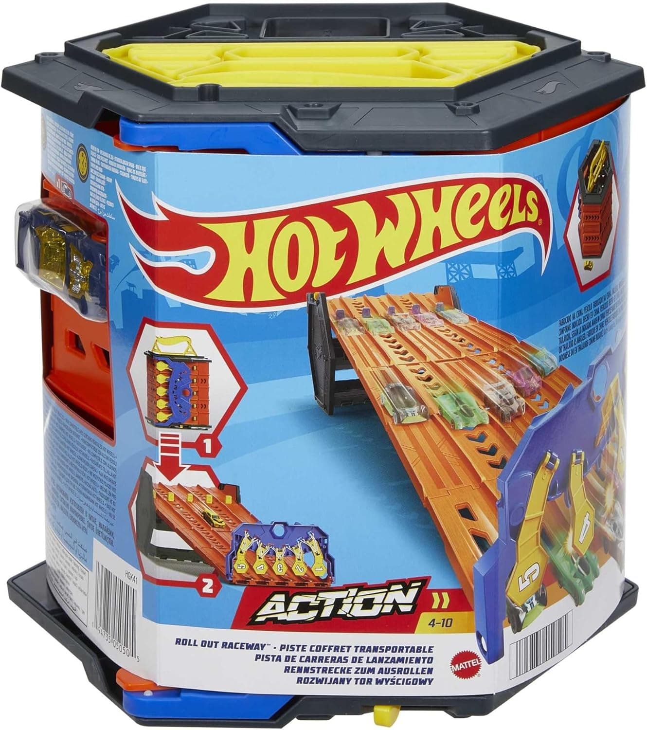 Hot Wheels Action pista para carros de brinquedo portátil, inclui 1 veículo (Mattel HGK41)