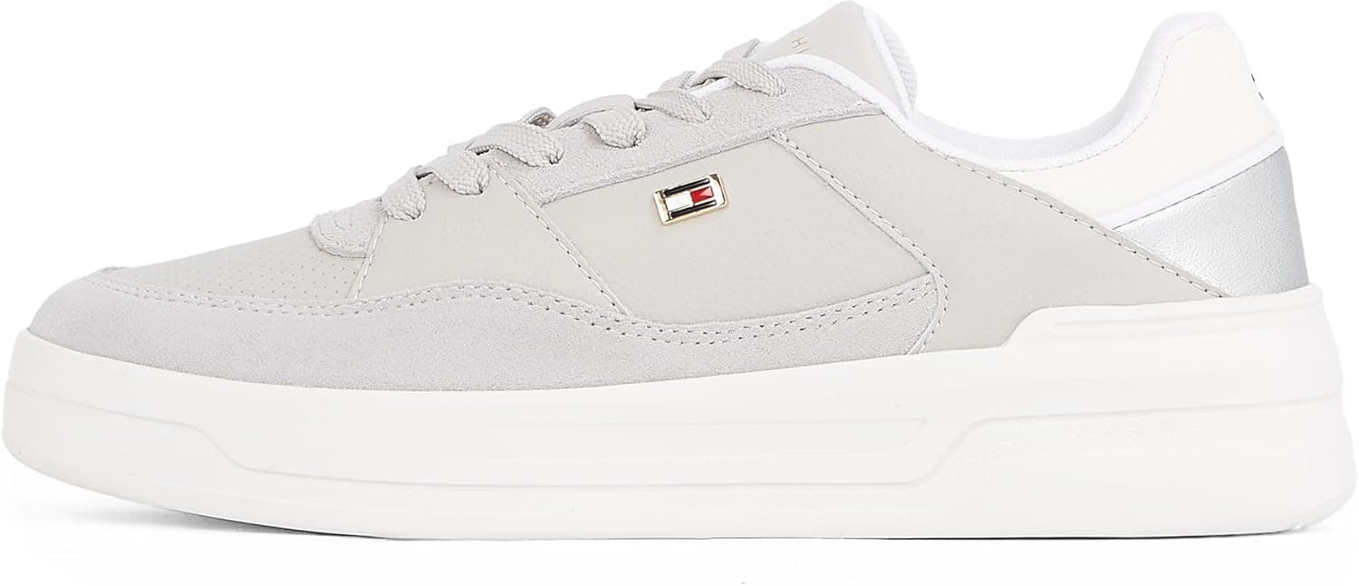 Tommy Hilfiger Essent Basket Sneaker Metallic FW0FW08615 | Sapatilhas casuais com detalhe metálico para mulher