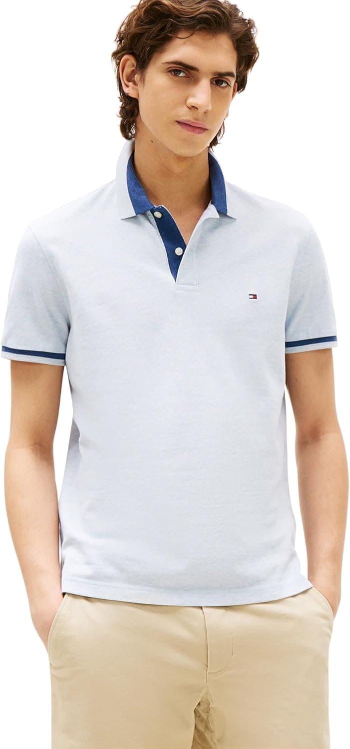 Tommy Hilfiger | Polo de manga curta para homem com gola contrastante