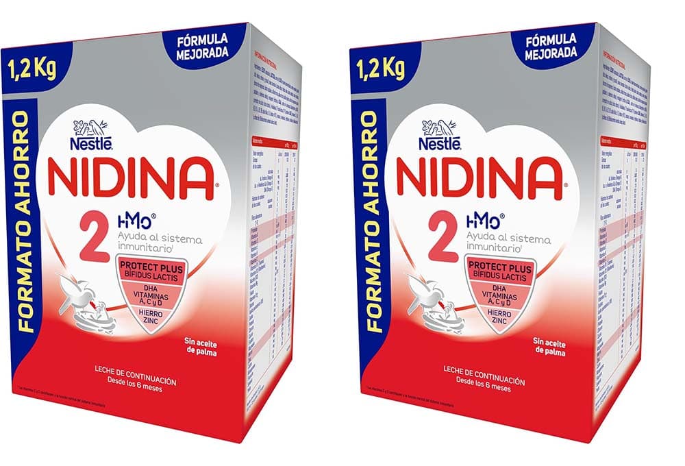  Nestlé NIDINA 2 leite de continuação em pó para bebés a partir dos 6 meses, estojo de 1200 g, 2 embalagens